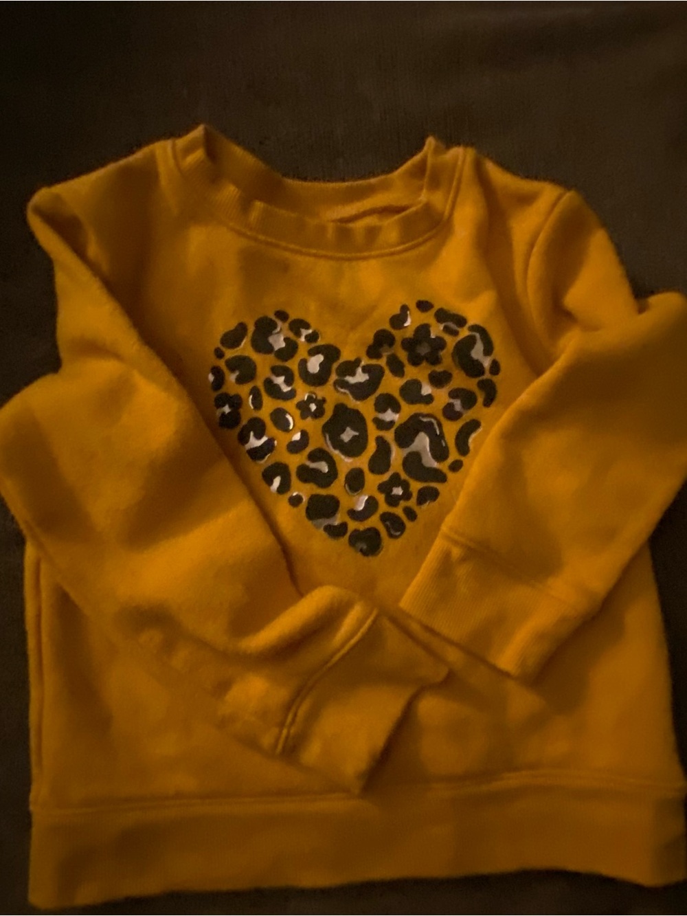 jumping beans Mustard Yellow Leopard Heart Sweatshirt